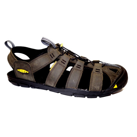 Letní turistická obuv pro lehký terén, Keen, Clearwater CNX Leather, tmavě šedo-černá