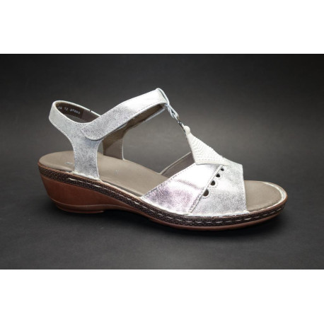 Letní vycházková obuv-flexiblová, Ara, Key-West, šíře G, stříbrná