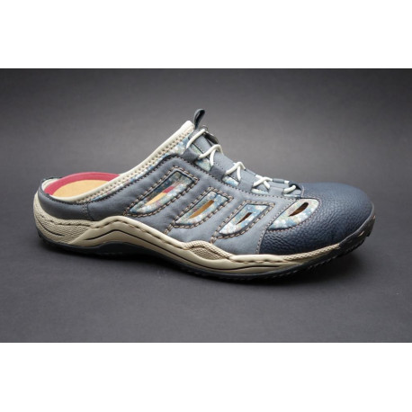 Letní vycházková obuv flexiblová-pantofle, Rieker, modrá