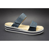 Letní vycházková obuv flexiblová-pantofle, Rieker, tmavě modrá