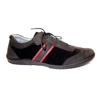 Vycházková obuv-flexiblová, De-Plus, černo-červená