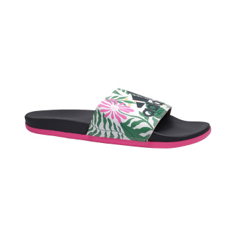 Letní obuv pro volný čas-pantofle, Adidas, Adilette Comfort, bílá+kytky